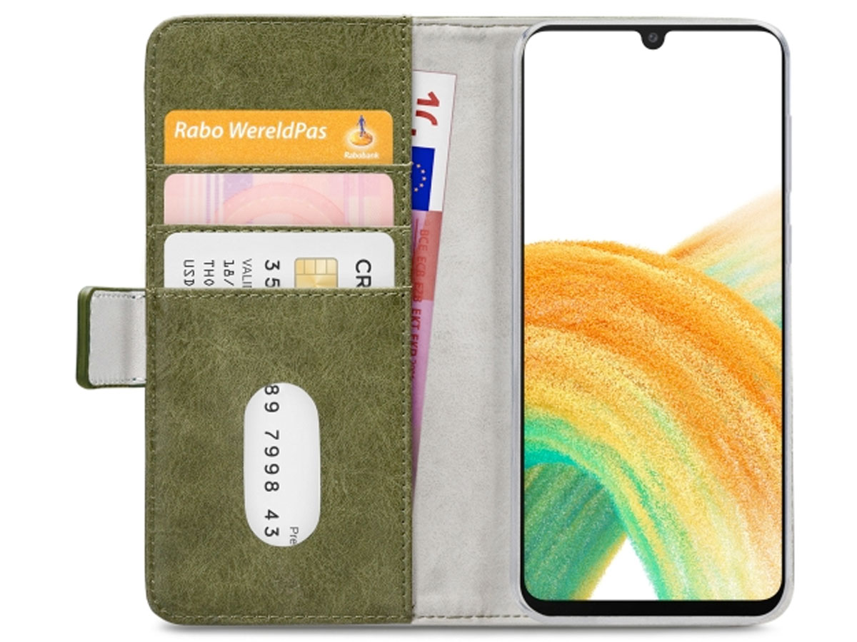 Mobilize Elite Walletbook Groen - Samsung Galaxy A33 hoesje