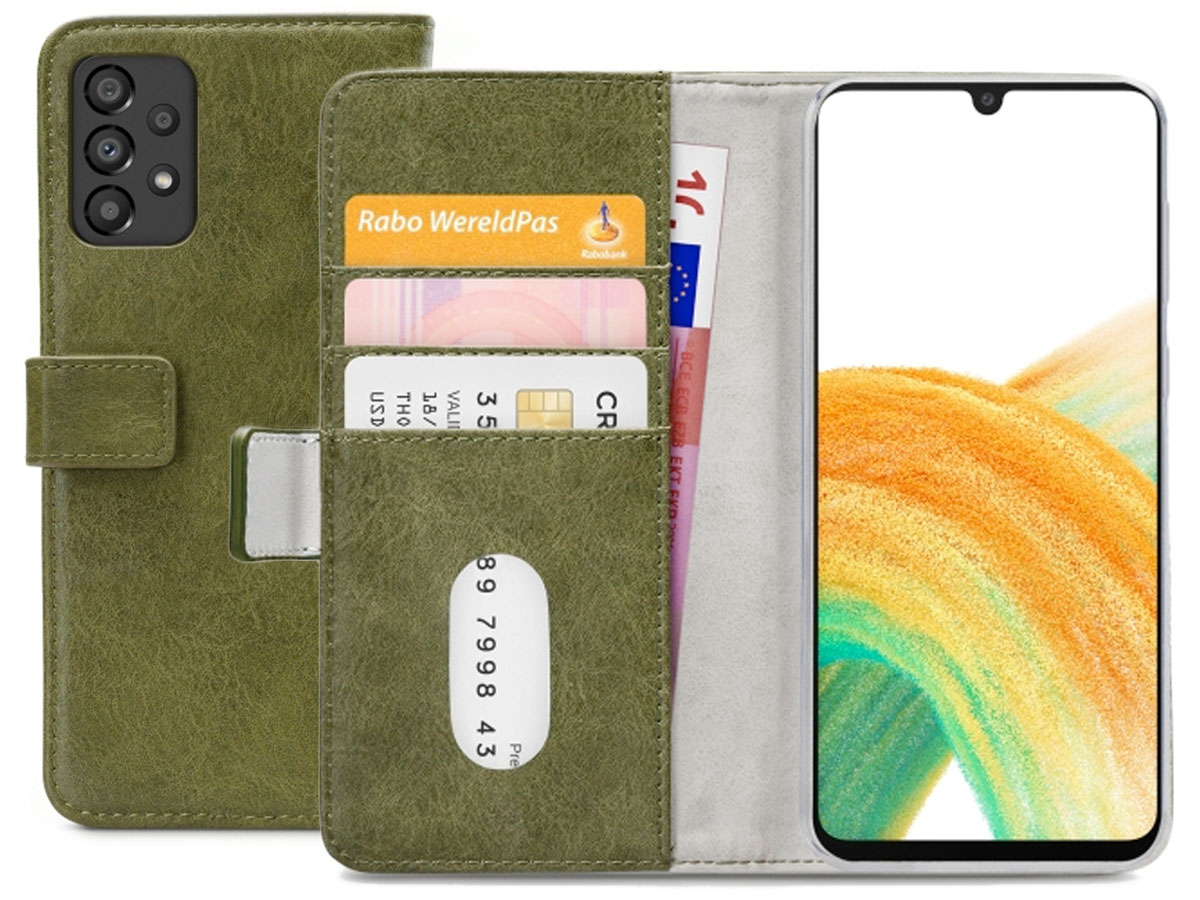 Mobilize Elite Walletbook Groen - Samsung Galaxy A33 hoesje