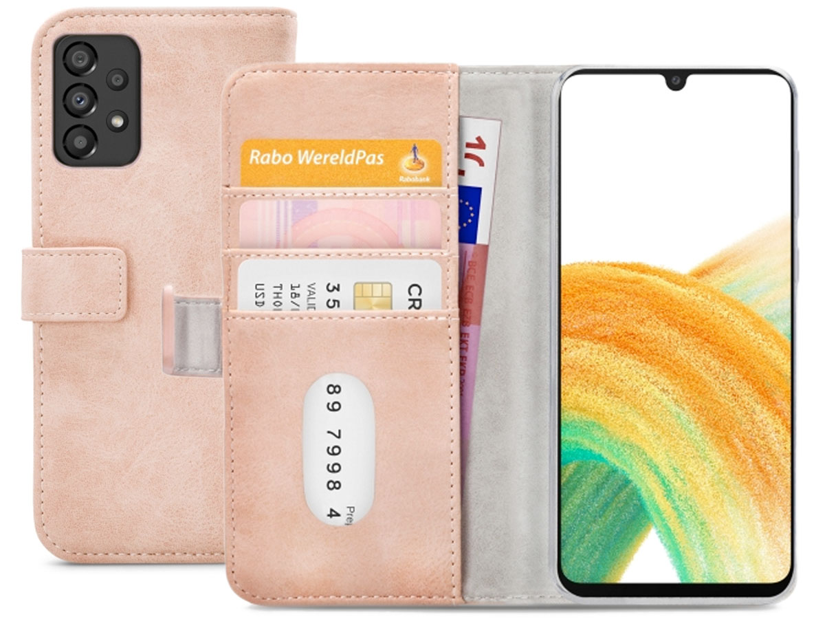 Mobilize Elite Walletbook Roze - Samsung Galaxy A33 hoesje