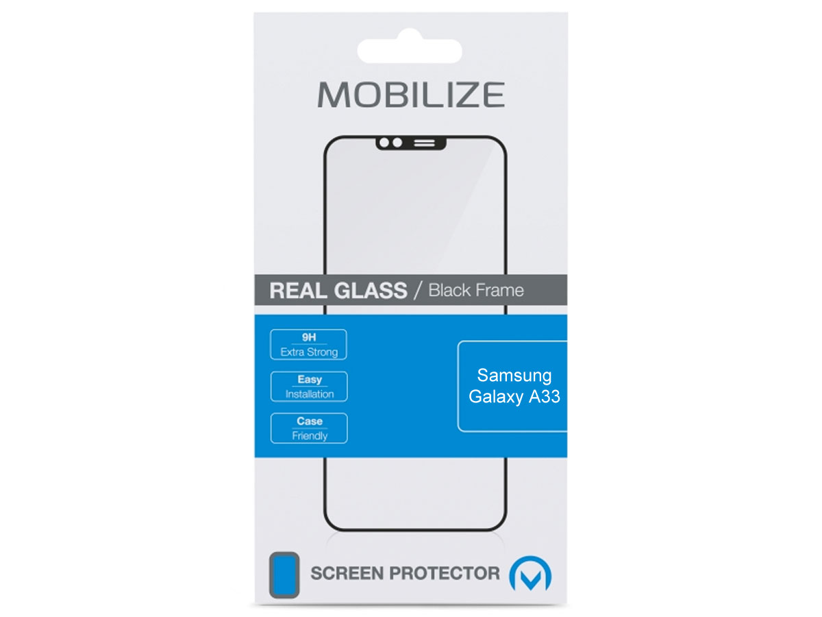 Samsung Galaxy A33 Screen Protector Glas Black Frame