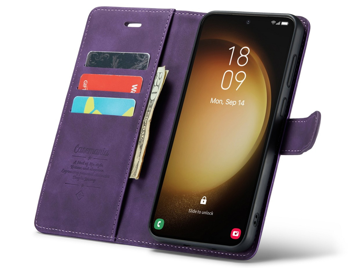 CaseMania 2in1 Magnetic Bookcase Paars - Samsung Galaxy A34 Hoesje