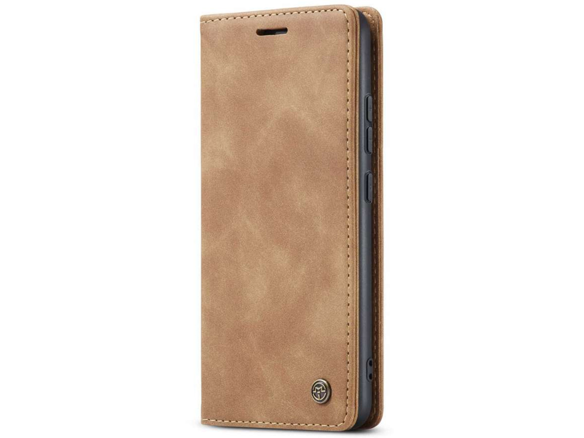 CaseMania Vintage Slim Bookcase Tan - Samsung Galaxy A34 hoesje