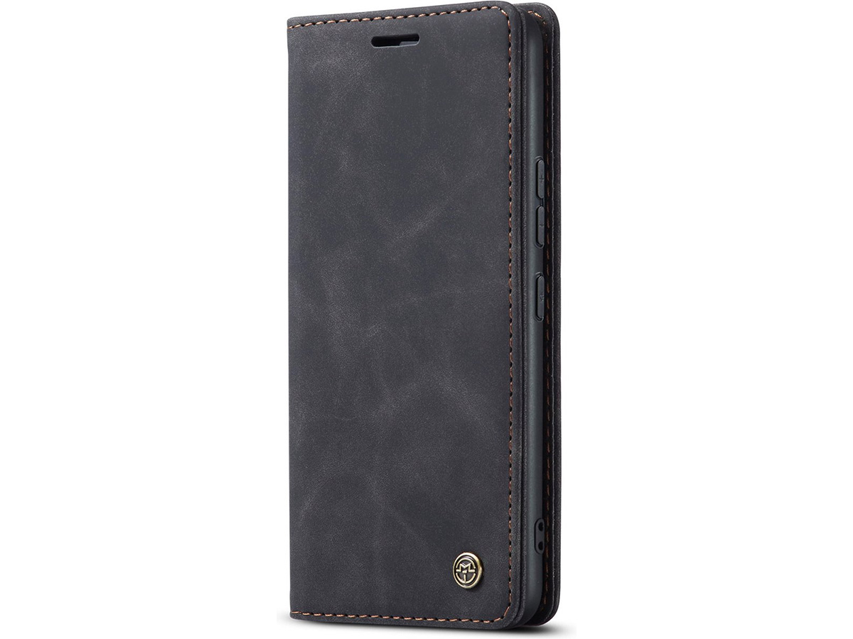 CaseMania Vintage Slim Bookcase Zwart - Samsung Galaxy A35 hoesje