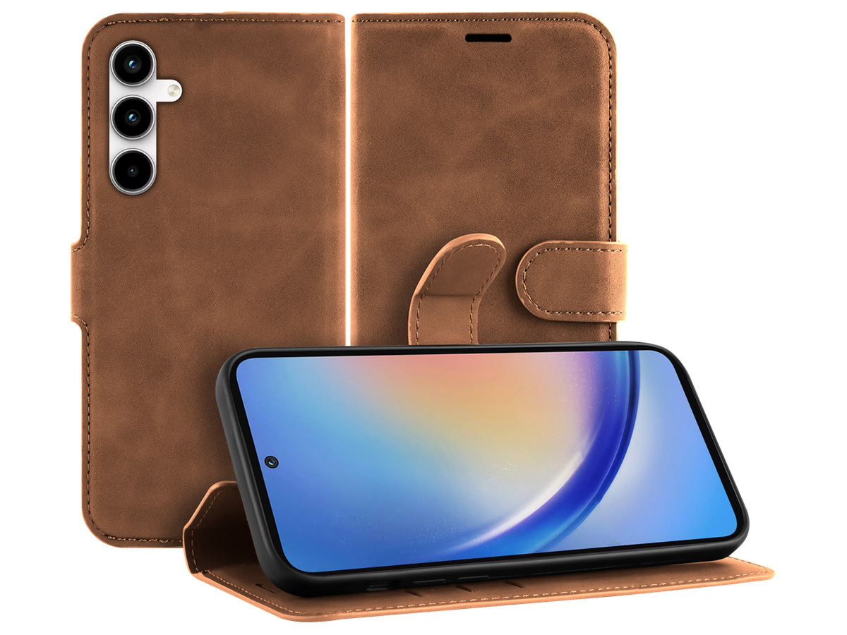 Just in Case Premium Wallet Folio Bruin - Samsung Galaxy A35 hoesje