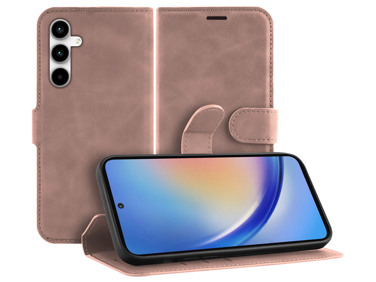 Just in Case Premium Wallet Folio Roze - Samsung Galaxy A35 hoesje