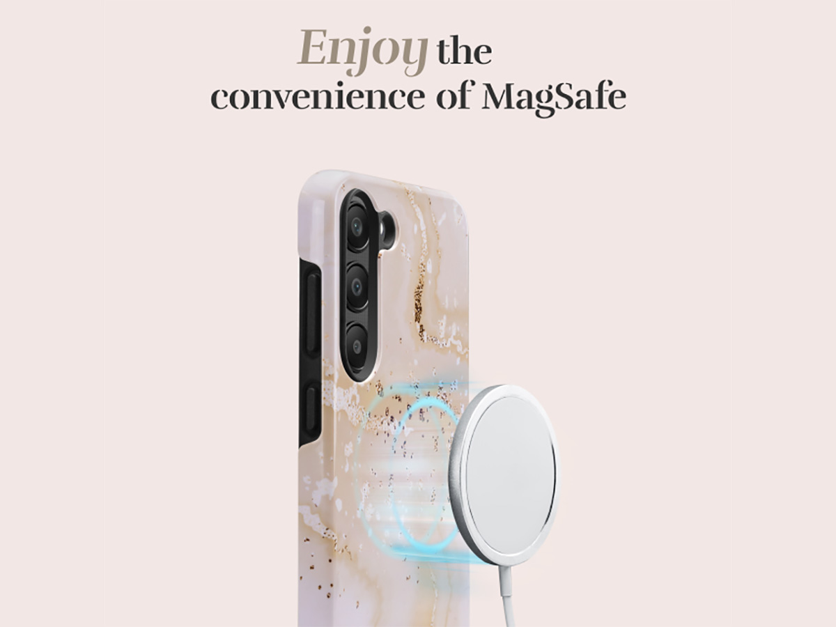 MIO Gold Marble Magsafe Case - Samsung Galaxy A35 Hoesje