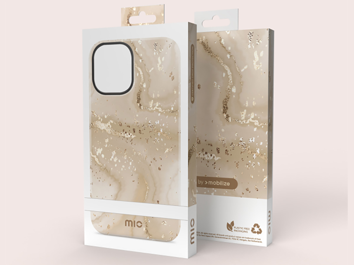 MIO Gold Marble Magsafe Case - Samsung Galaxy A35 Hoesje