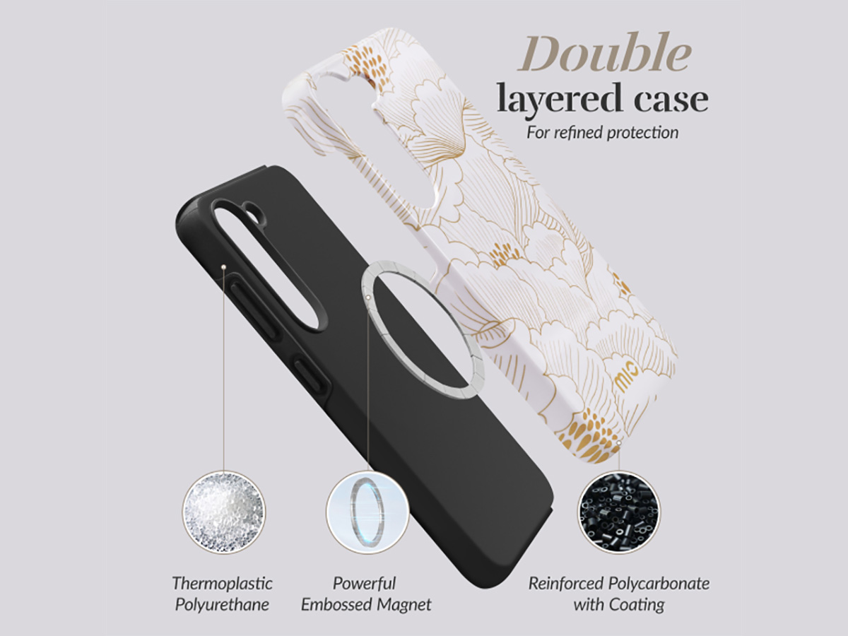 MIO White Roses Magsafe Case - Samsung Galaxy A35 Hoesje