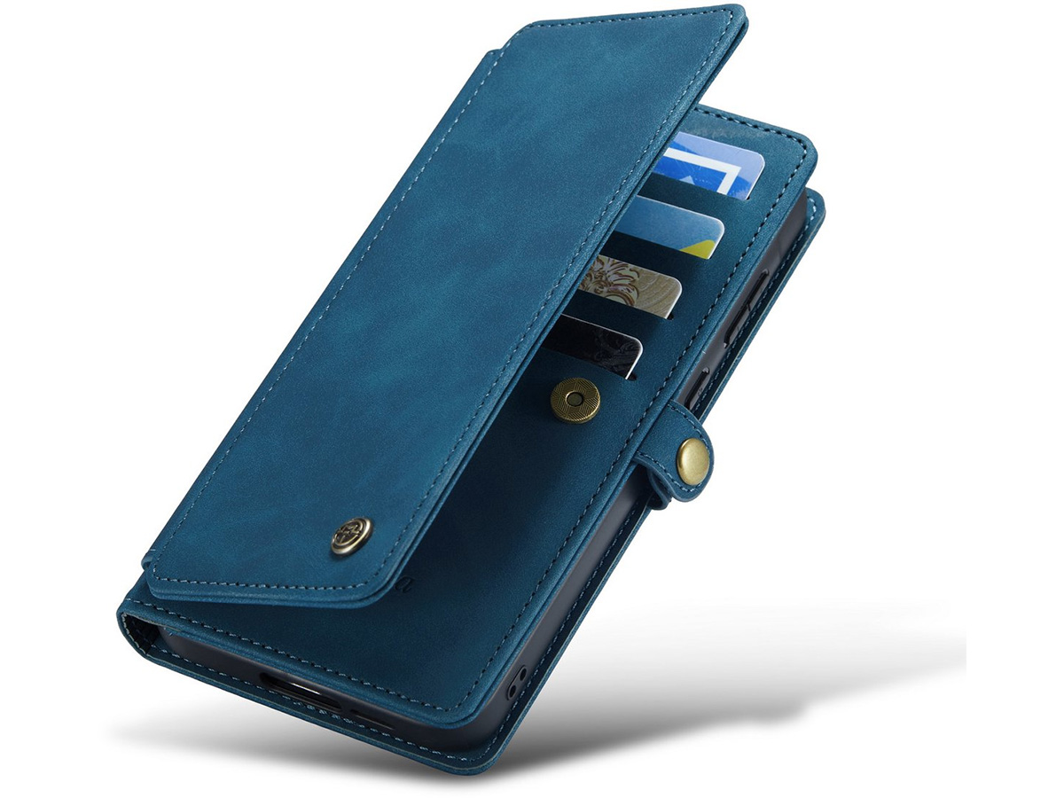 CaseMania 2in1 Wallet Ritsvak Case Donkerblauw - Samsung Galaxy A36 Hoesje