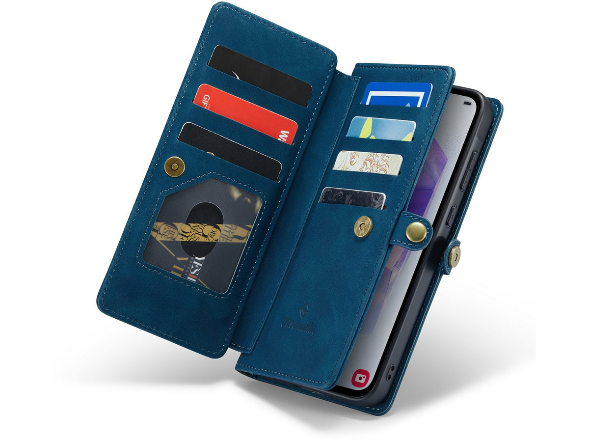 CaseMania 2in1 Wallet Ritsvak Case Donkerblauw - Samsung Galaxy A36 Hoesje