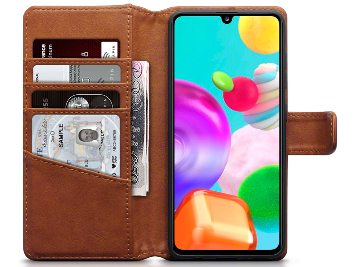 CaseBoutique Wallet Case Cognac Leer - Samsung Galaxy A41 hoesje