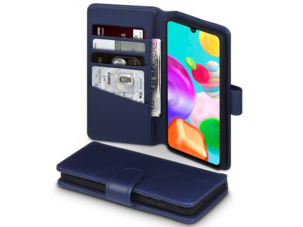 CaseBoutique Wallet Case Donkerblauw Leer - Samsung Galaxy A41 hoesje
