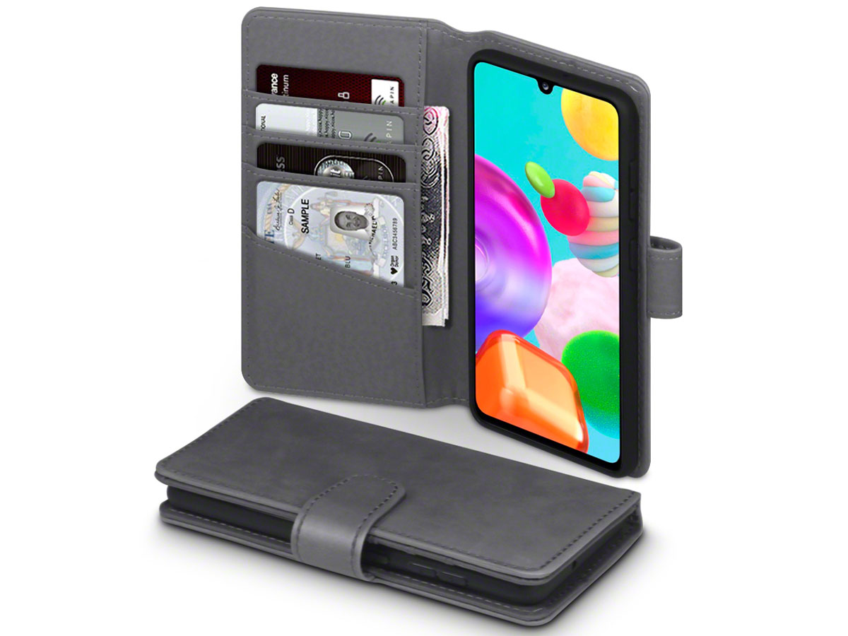 CaseBoutique Wallet Case Grijs Leer - Samsung Galaxy A41 hoesje