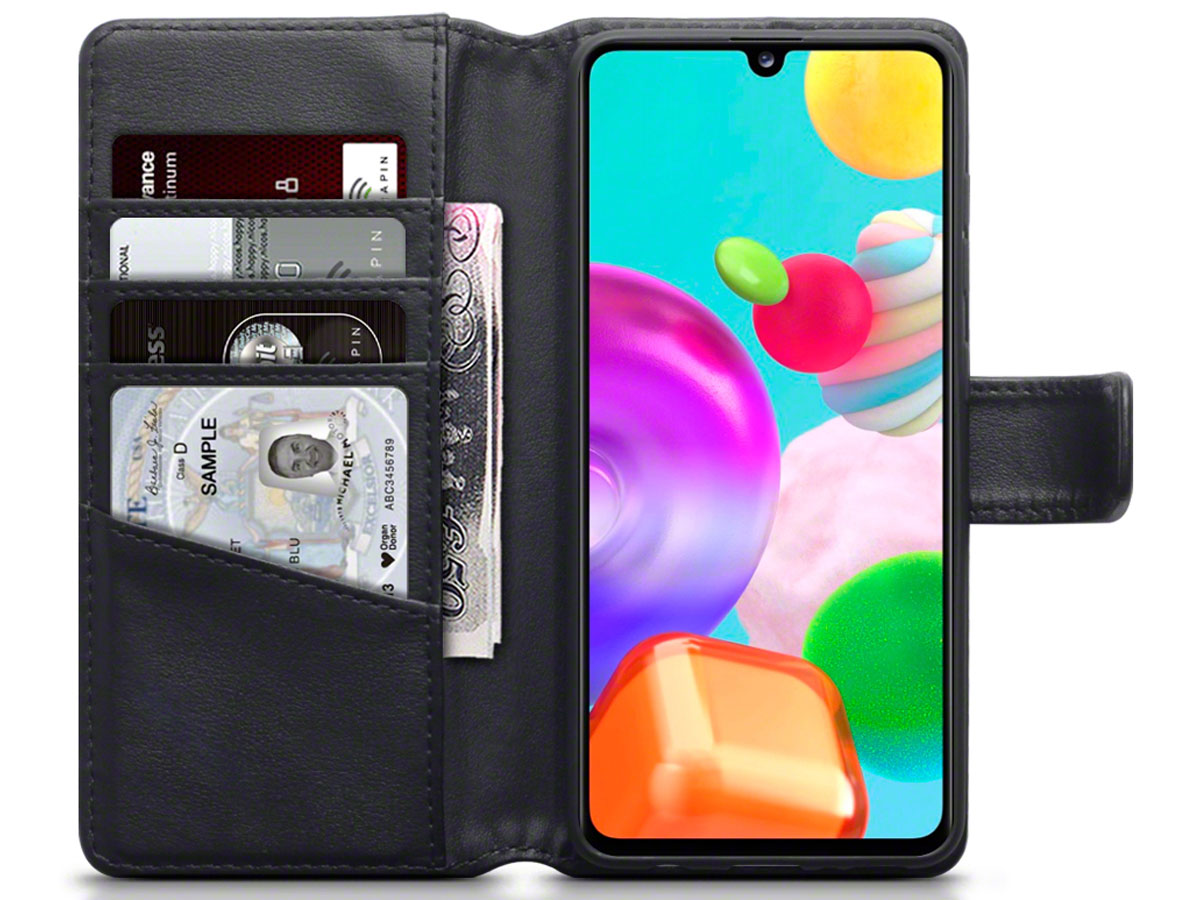 CaseBoutique Wallet Case Zwart Leer - Samsung Galaxy A41 hoesje