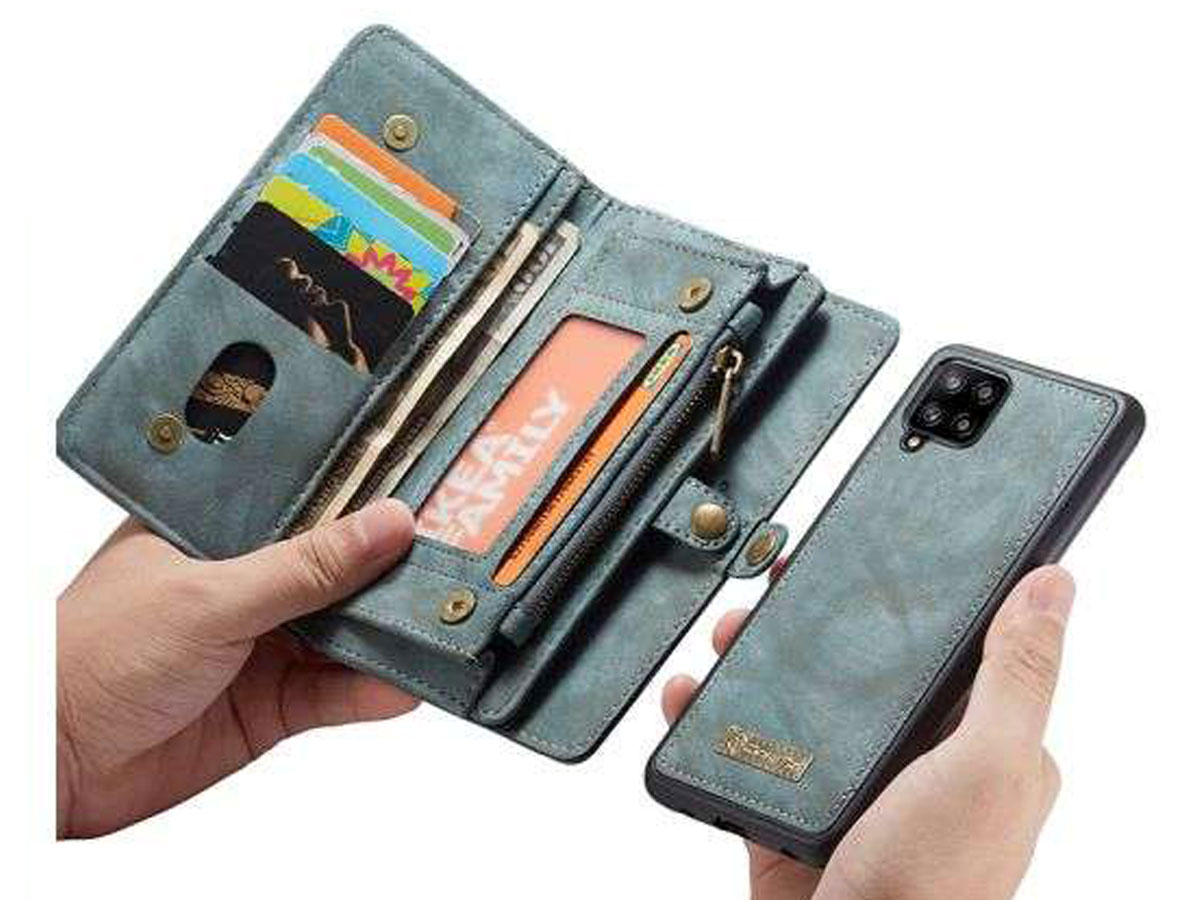 CaseMe 2in1 Wallet Ritsvak Case Blauw - Samsung Galaxy A42 5G Hoesje