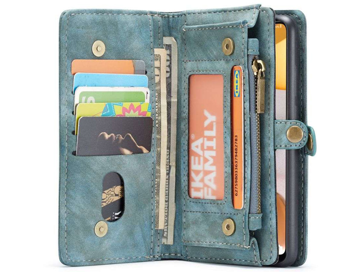 CaseMe 2in1 Wallet Ritsvak Case Blauw - Samsung Galaxy A42 5G Hoesje