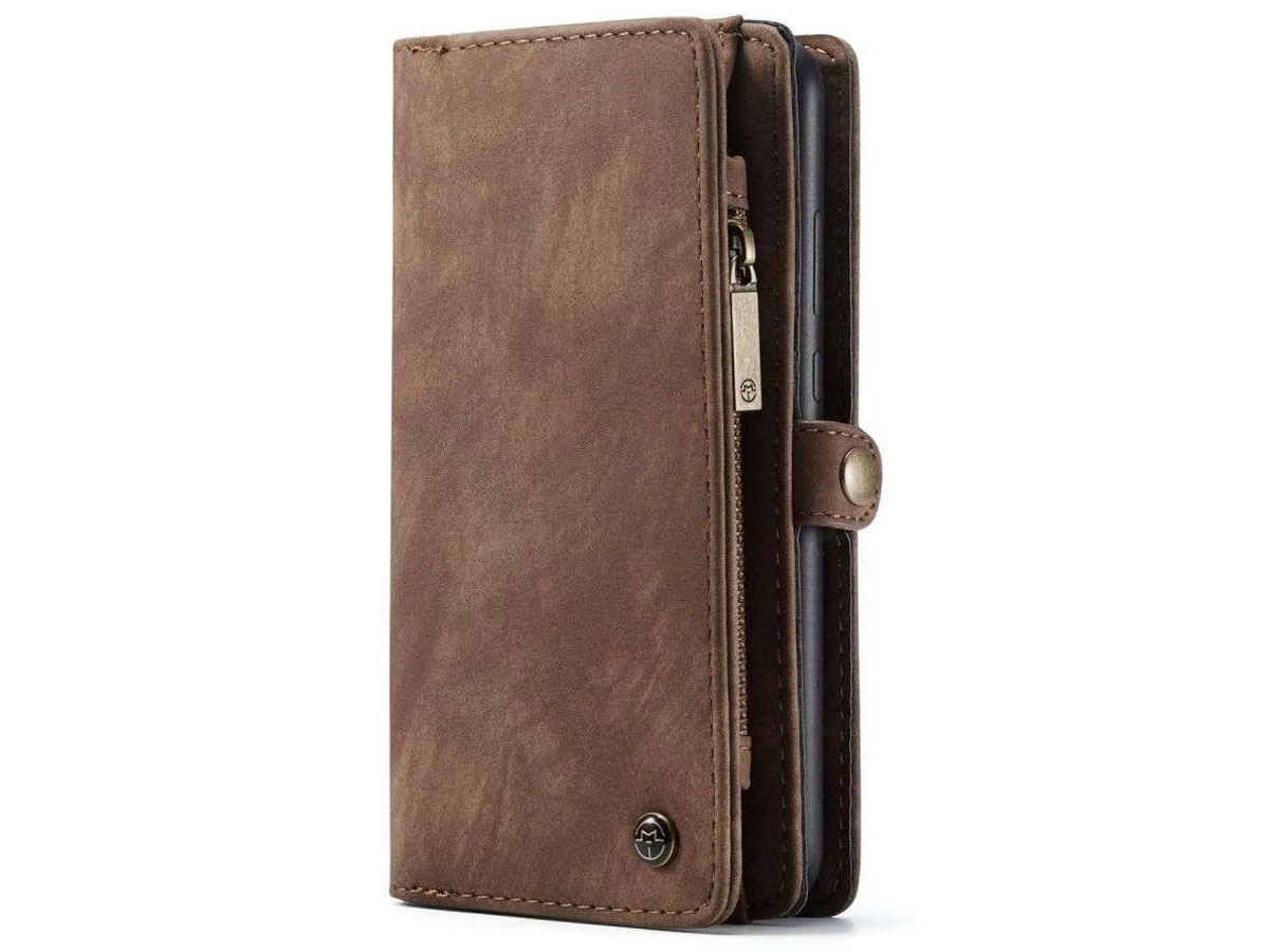 CaseMe 2in1 Wallet Ritsvak Case Bruin - Samsung Galaxy A42 5G Hoesje