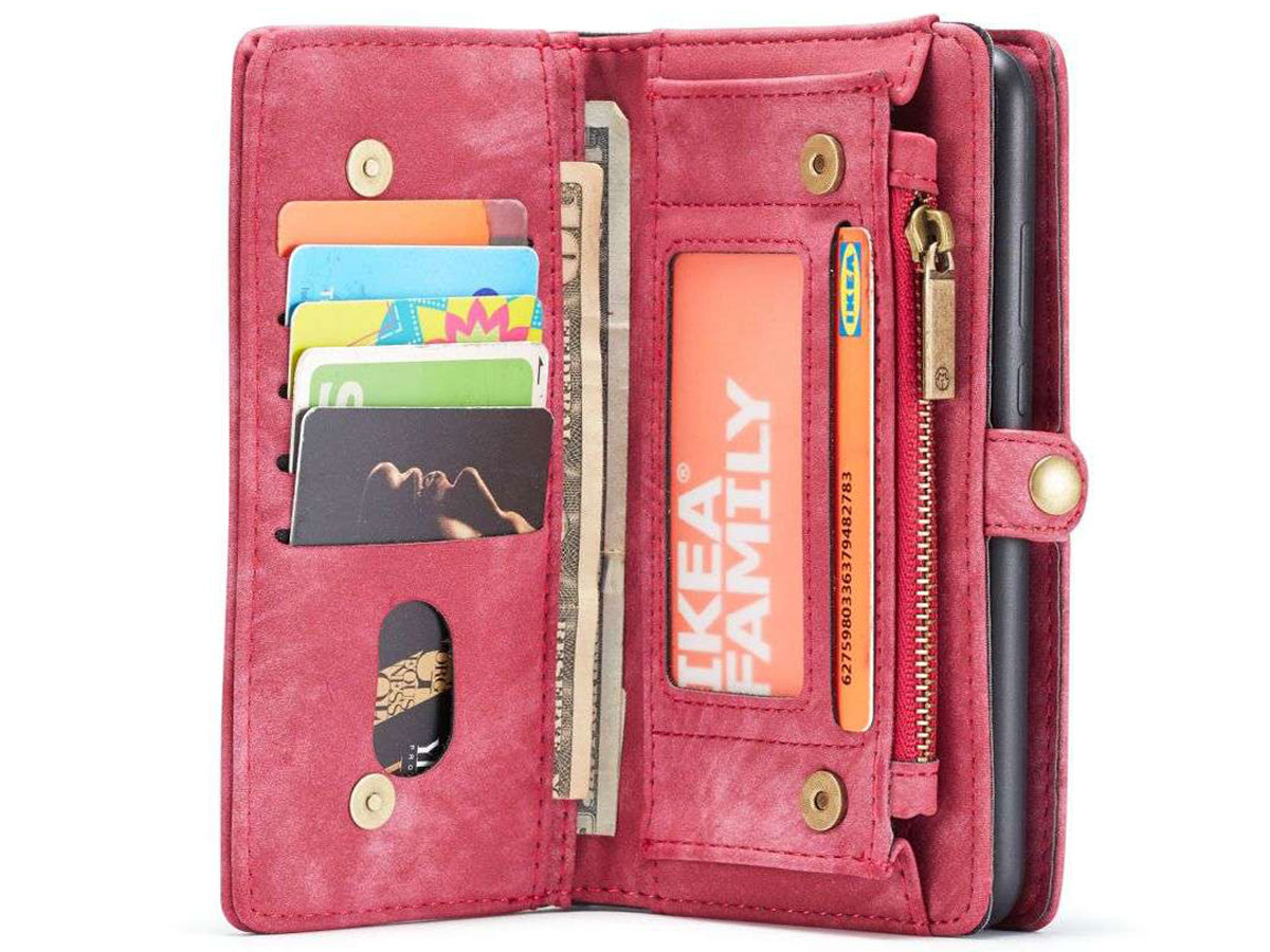 CaseMe 2in1 Wallet Ritsvak Case Rood - Samsung Galaxy A42 5G Hoesje