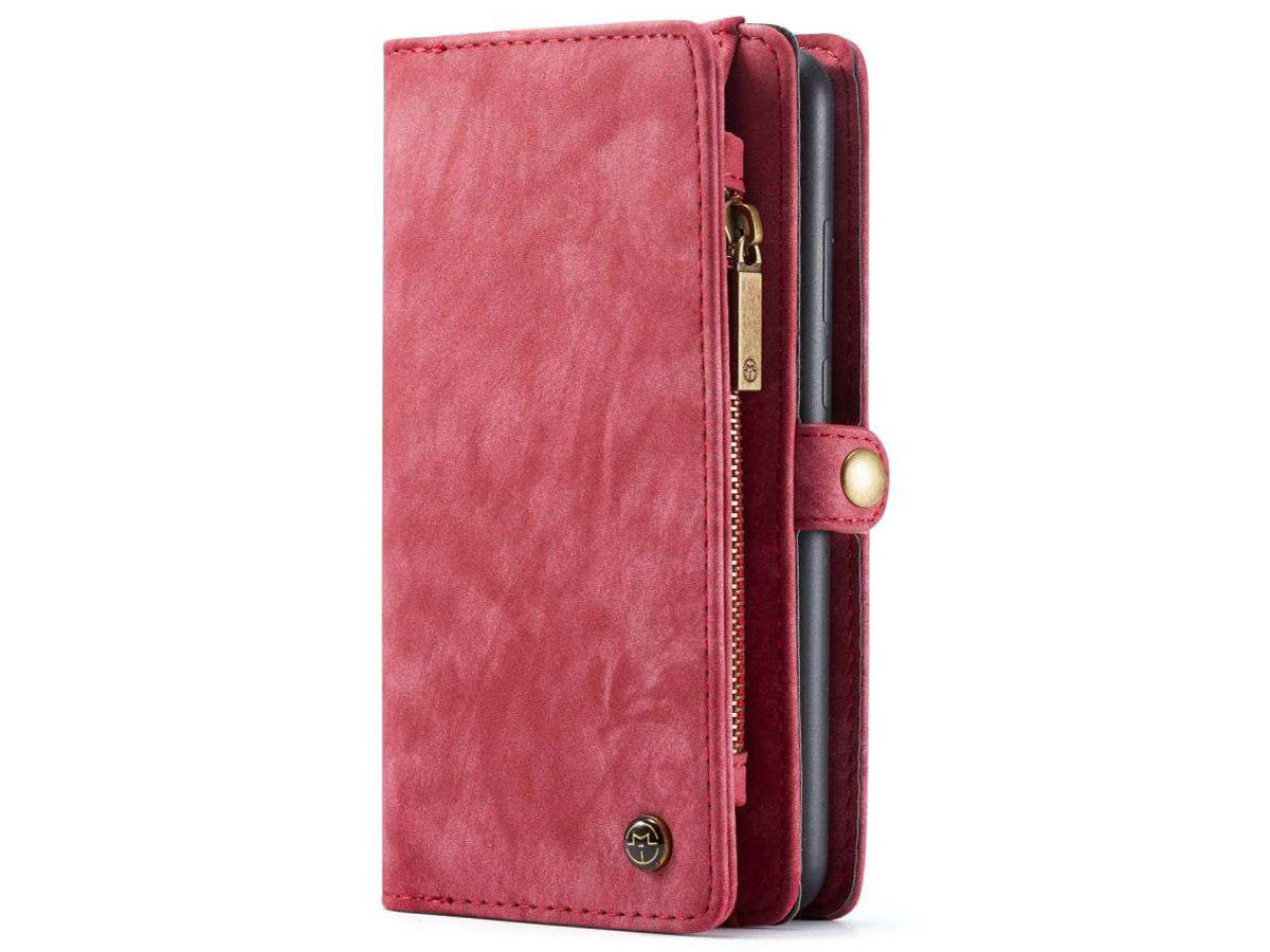 CaseMe 2in1 Wallet Ritsvak Case Rood - Samsung Galaxy A42 5G Hoesje