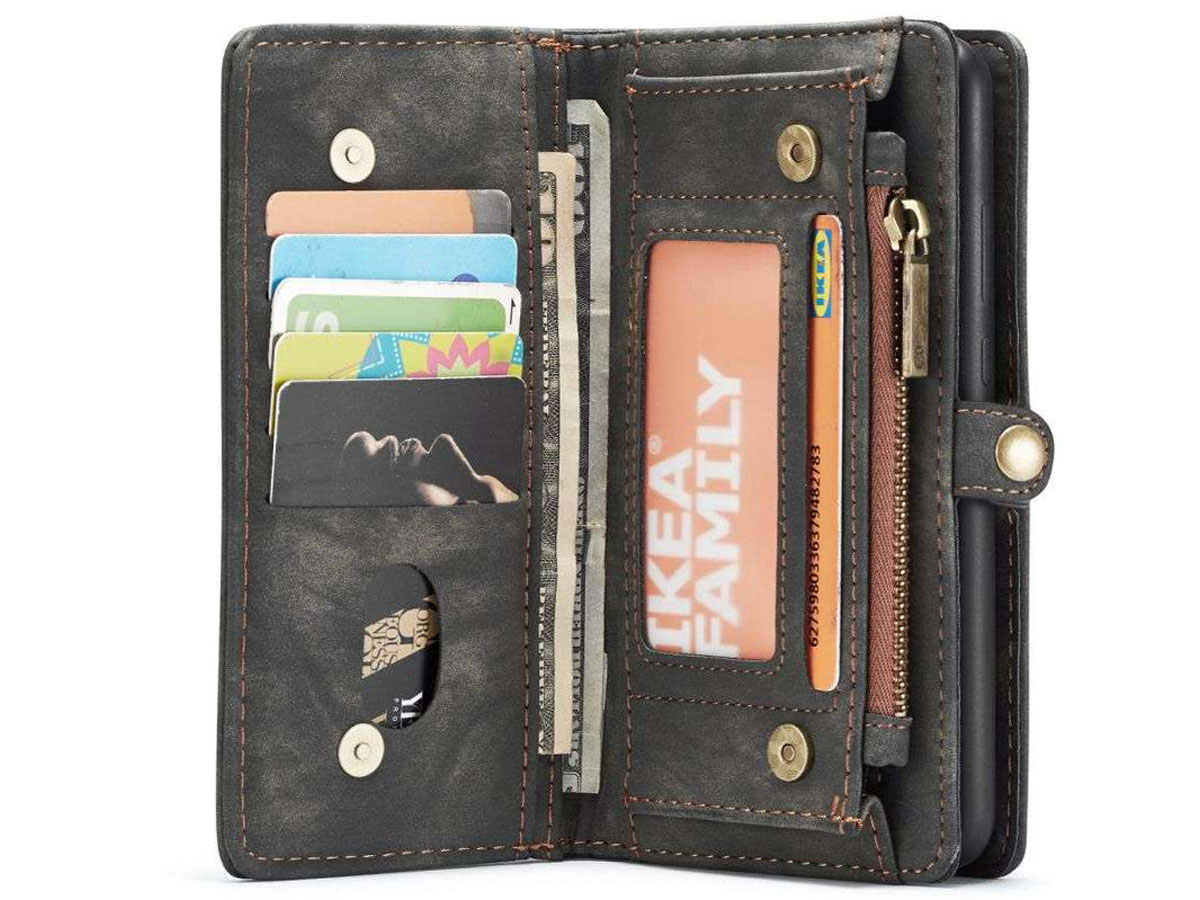 CaseMe 2in1 Wallet Ritsvak Case Zwart - Samsung Galaxy A42 5G Hoesje