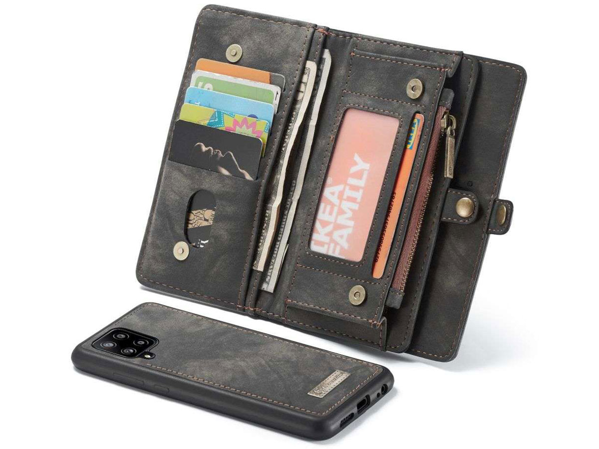 CaseMe 2in1 Wallet Ritsvak Case Zwart - Samsung Galaxy A42 5G Hoesje