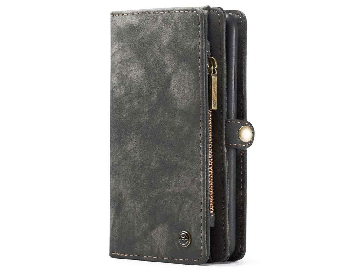 CaseMe 2in1 Wallet Ritsvak Case Zwart - Samsung Galaxy A42 5G Hoesje