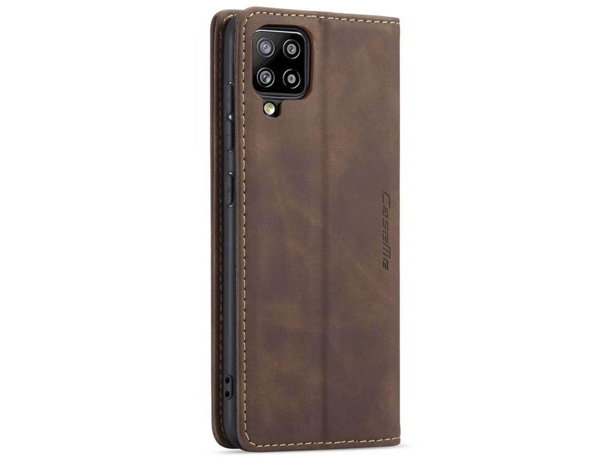 CaseMe Vintage BookCase Bruin - Samsung Galaxy A42 hoesje