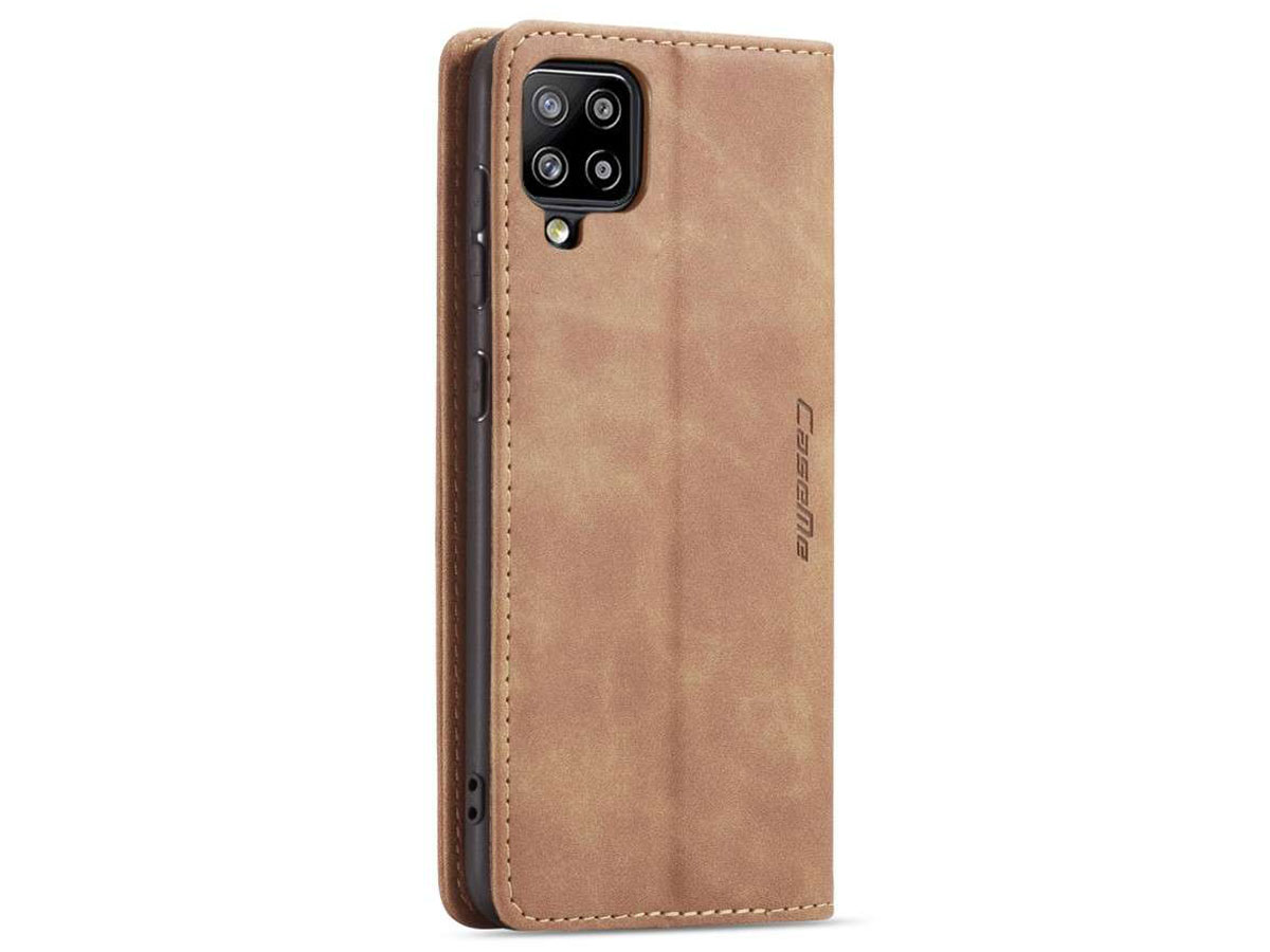 CaseMe Vintage BookCase Tan - Samsung Galaxy A42 hoesje