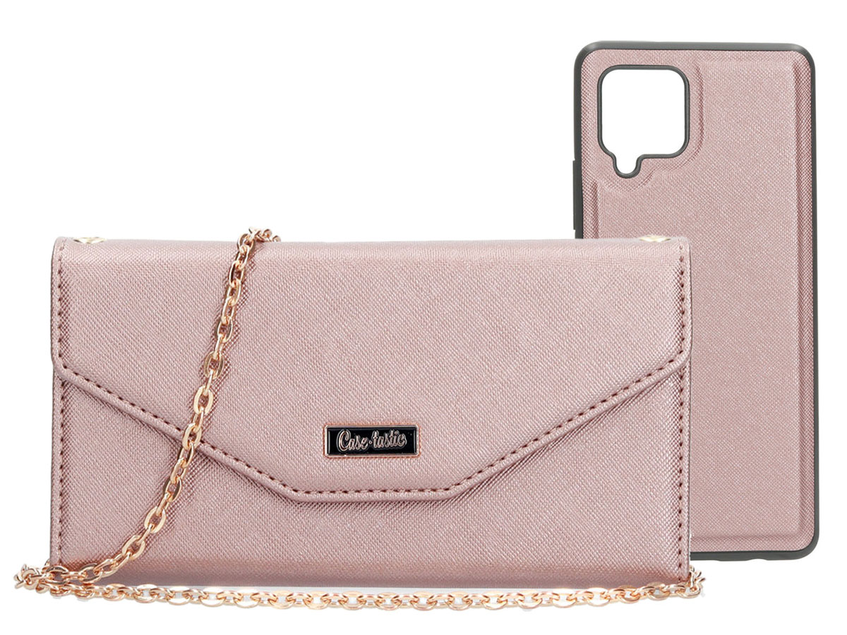 Casetastic Saffiano 2in1 Clutch Case Rosé - Samsung Galaxy A42 hoesje