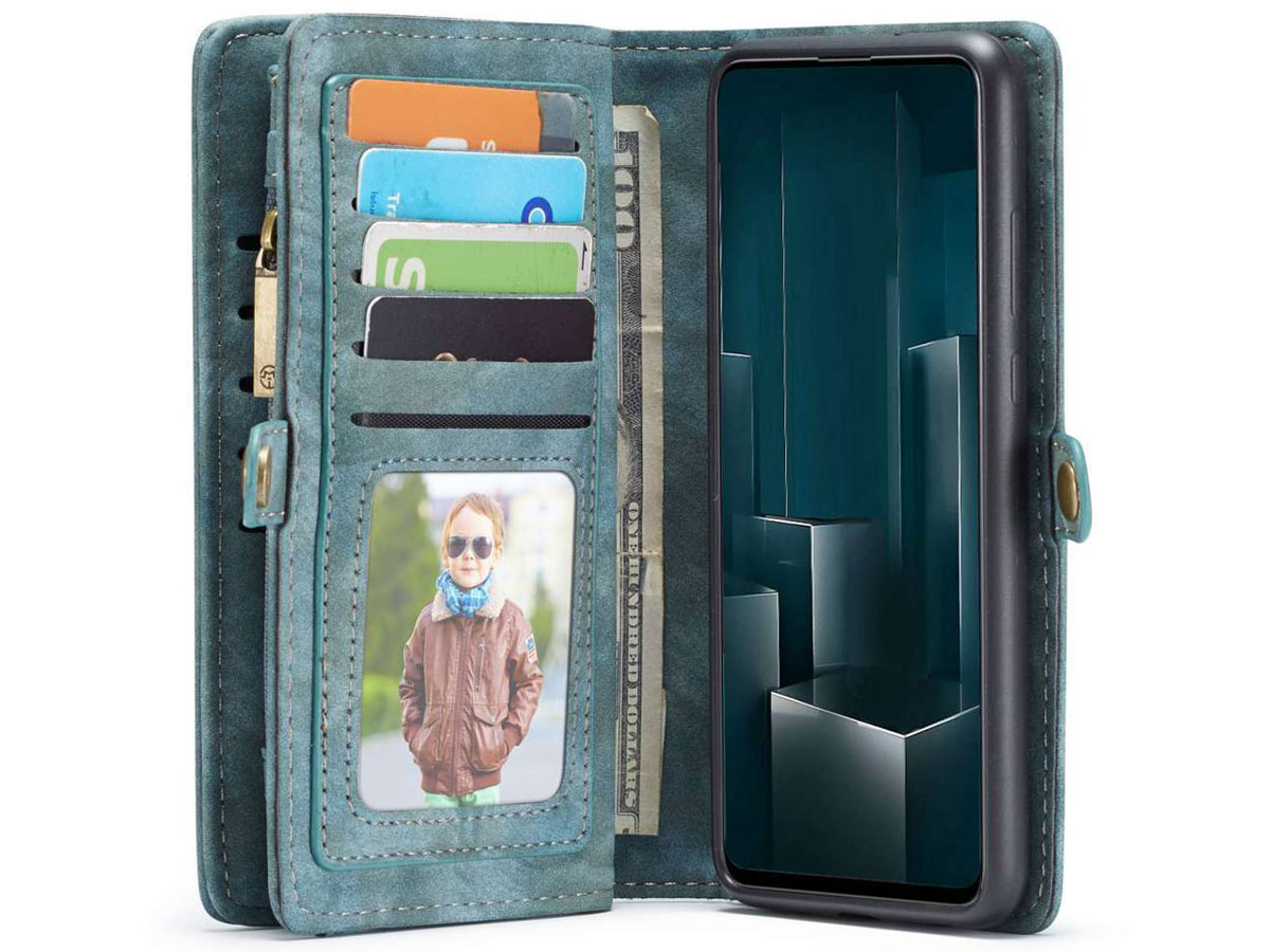 CaseMe 2in1 Wallet Ritsvak Case Blauw - Samsung Galaxy A51 Hoesje