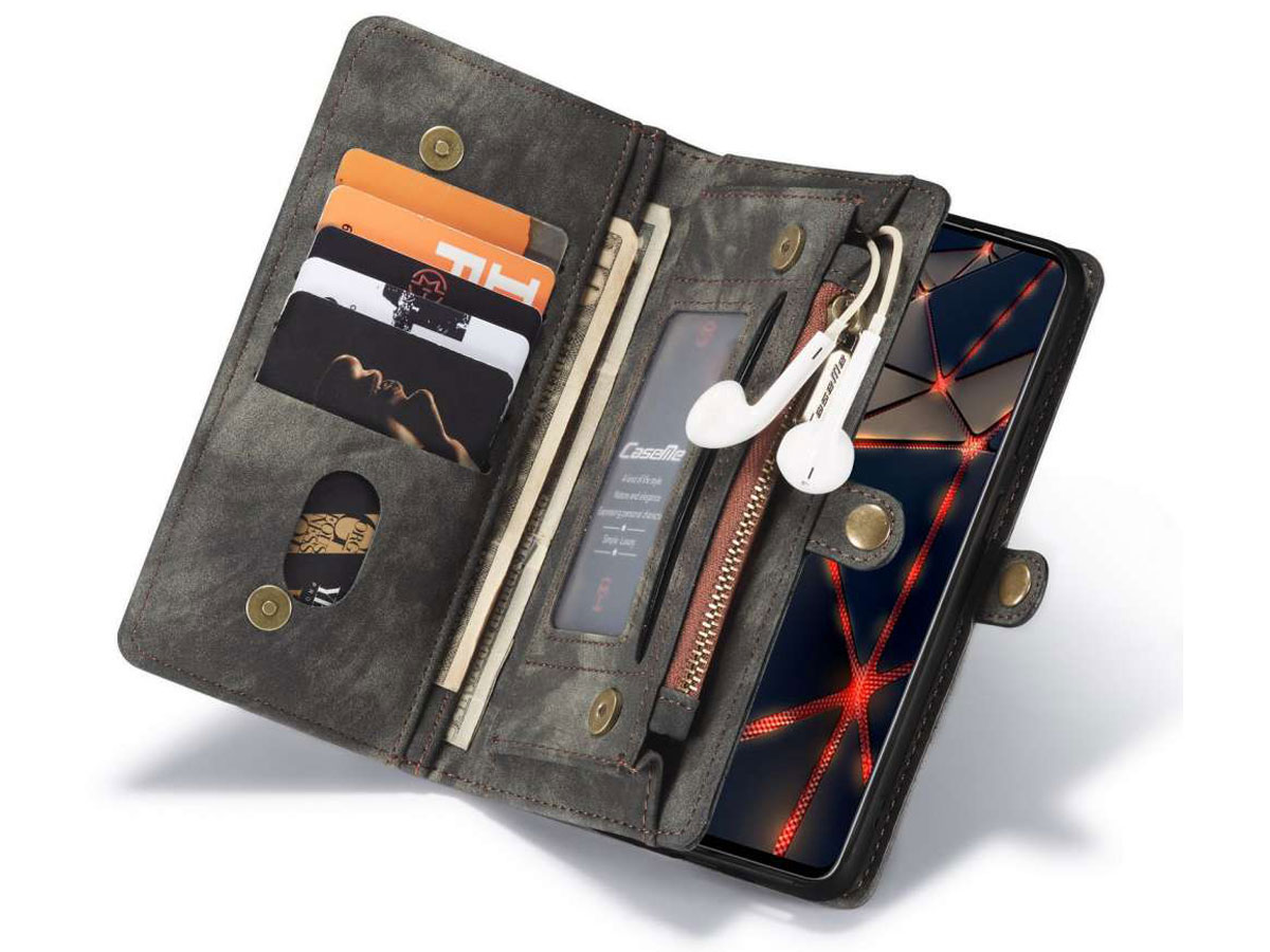 CaseMe 2in1 Wallet Ritsvak Case Zwart - Samsung Galaxy A51 Hoesje