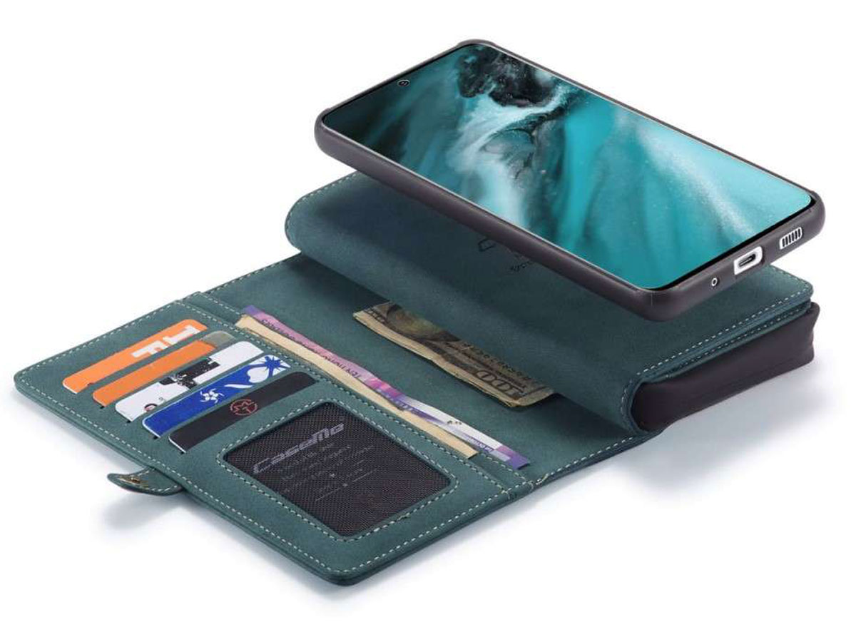 CaseMe Multi Wallet Ritsvak Case Blauw - Samsung Galaxy A51 Hoesje