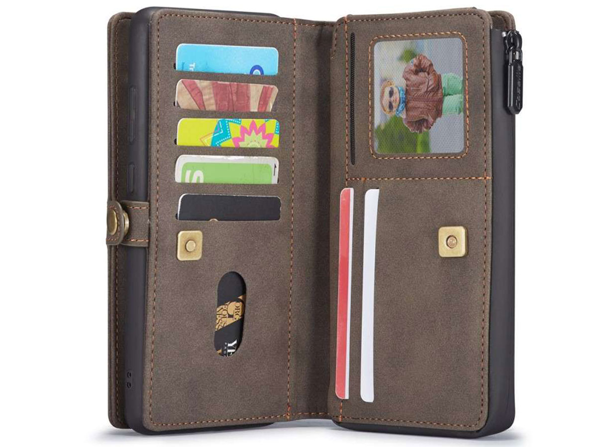 CaseMe Multi Wallet Ritsvak Case Bruin - Samsung Galaxy A51 Hoesje