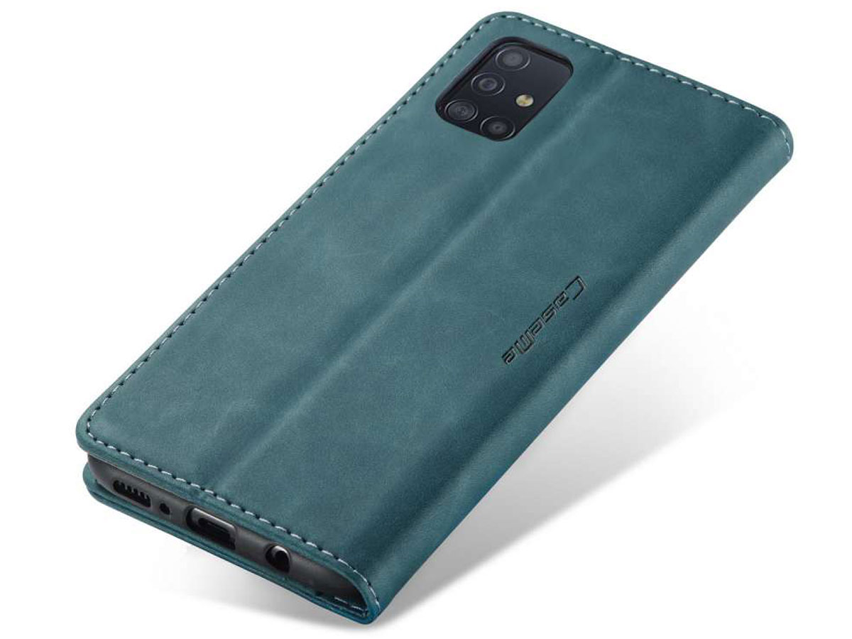 CaseMe Vintage BookCase Blauw - Samsung Galaxy A51 hoesje