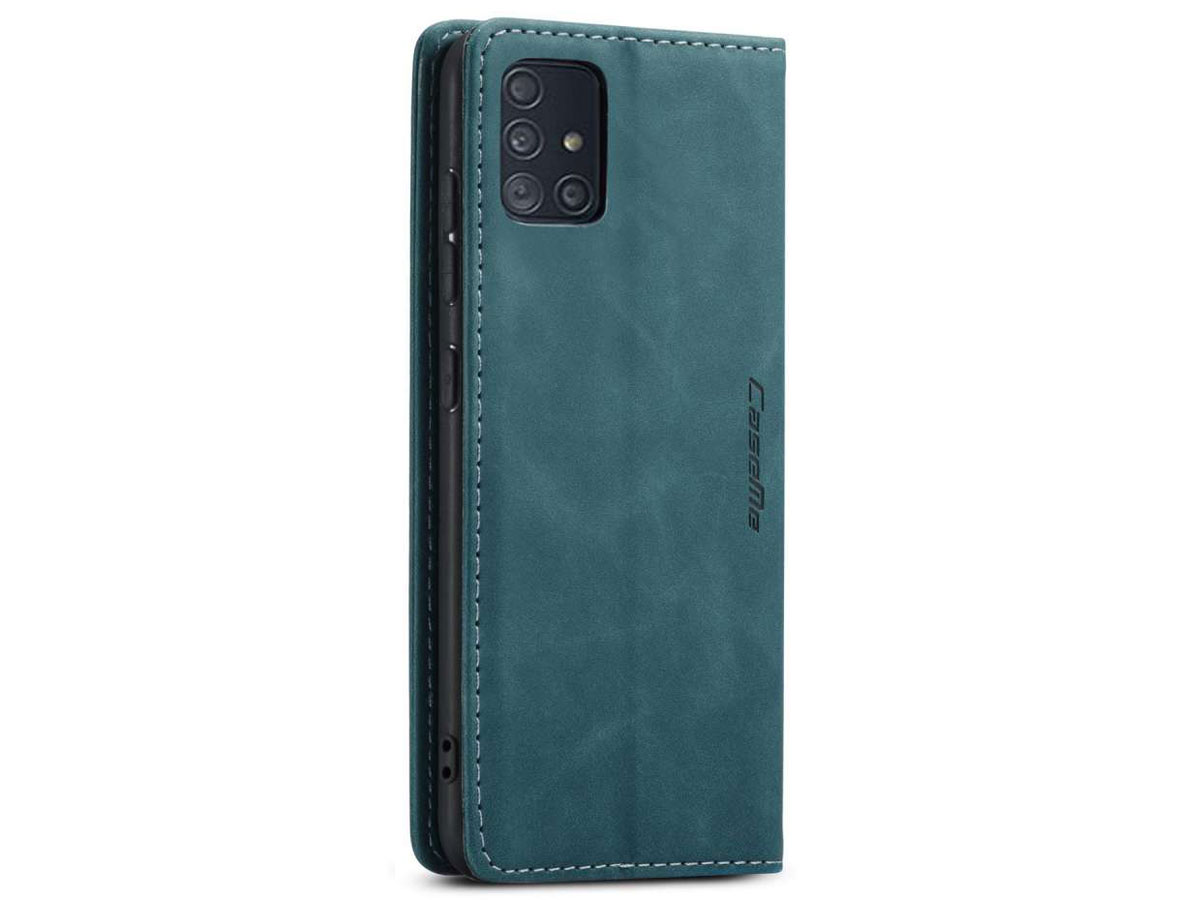 CaseMe Vintage BookCase Blauw - Samsung Galaxy A51 hoesje