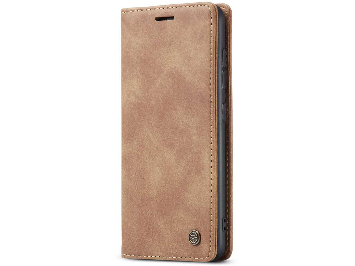 CaseMe Vintage BookCase Tan - Samsung Galaxy A51 hoesje