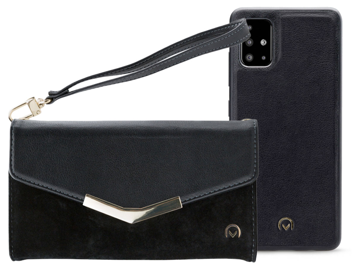 Mobilize Elegant Magnet Clutch Black Velvet - Samsung Galaxy A51 Hoesje