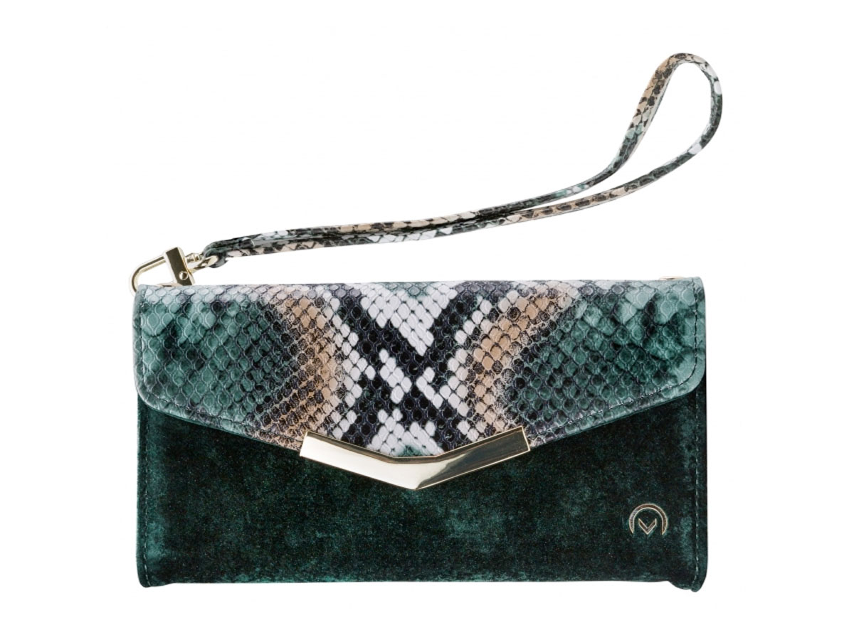 Mobilize Elegant Magnet Clutch Green Snake - Samsung Galaxy A51 Hoesje