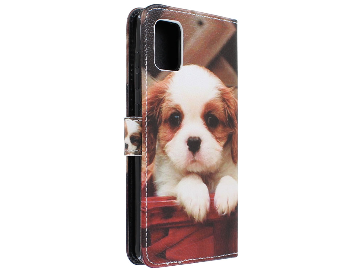 Book Case Mapje Hond Puppy - Samsung Galaxy A51 hoesje