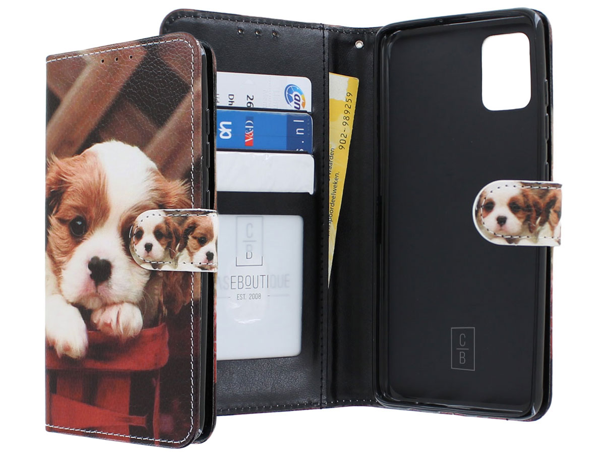 Book Case Mapje Hond Puppy - Samsung Galaxy A51 hoesje