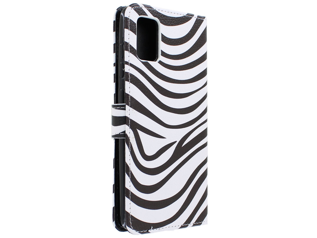 Book Case Mapje Zebra Print - Samsung Galaxy A51 hoesje