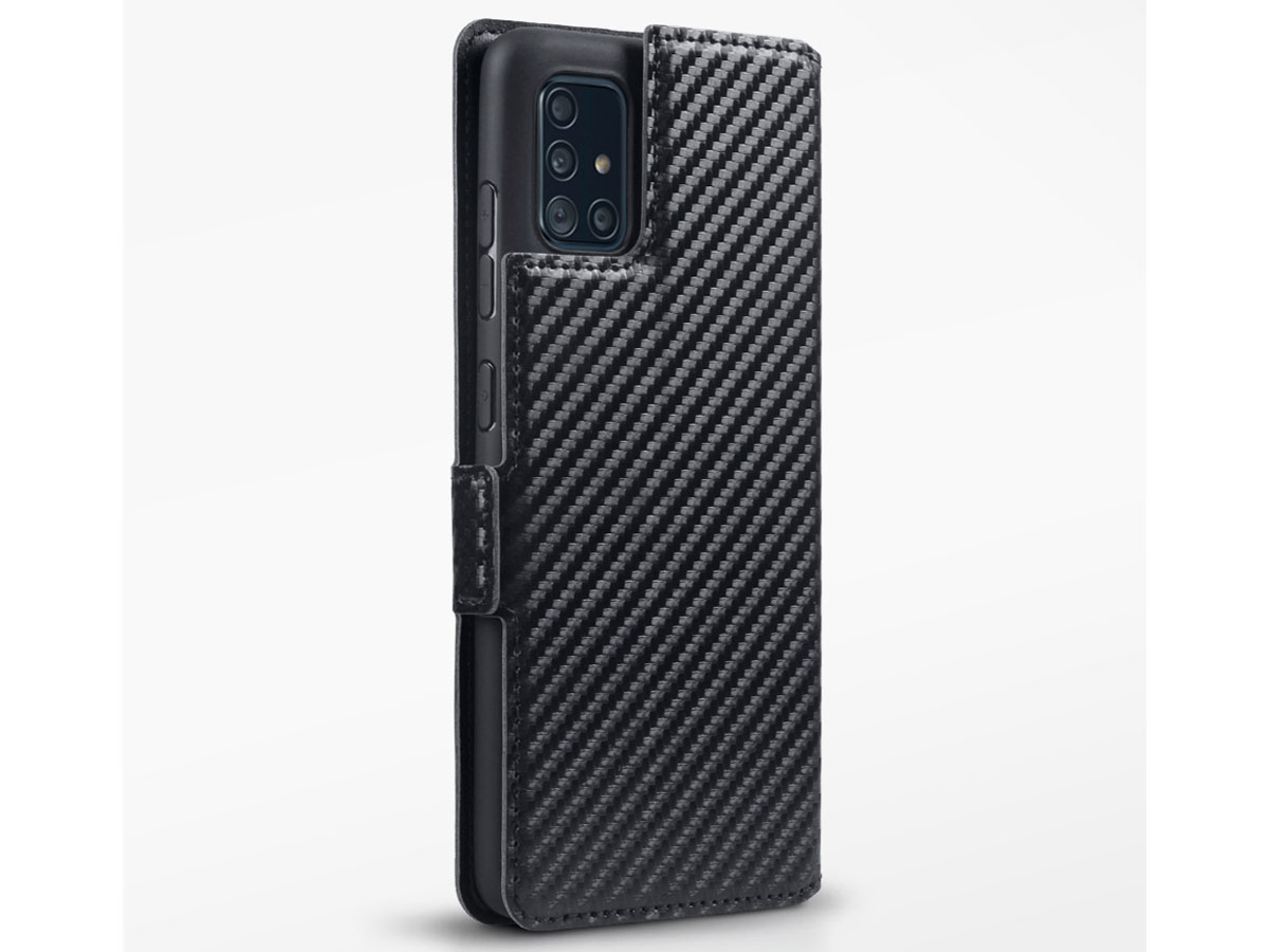 CaseBoutique Slim Bookcase Carbon - Samsung Galaxy A51 hoesje