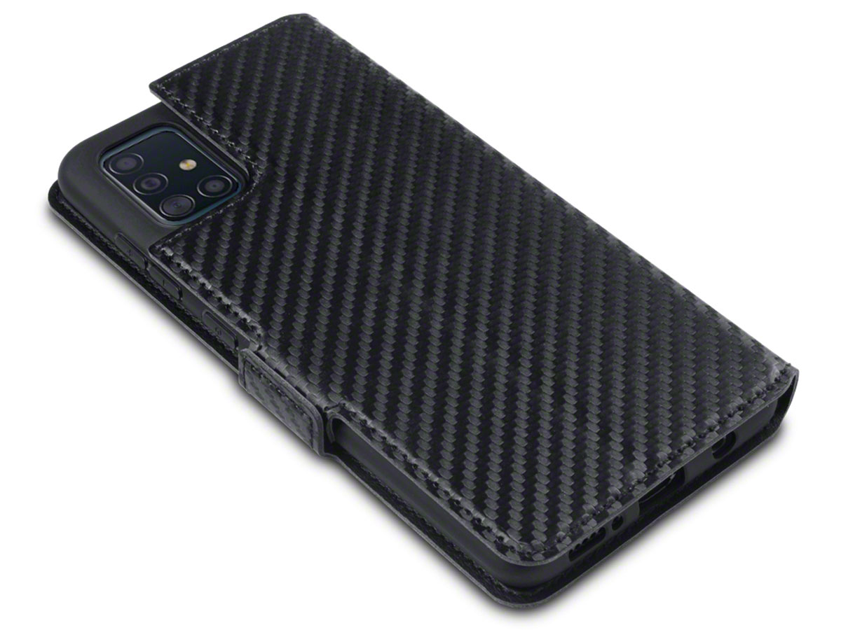 CaseBoutique Slim Bookcase Carbon - Samsung Galaxy A51 hoesje