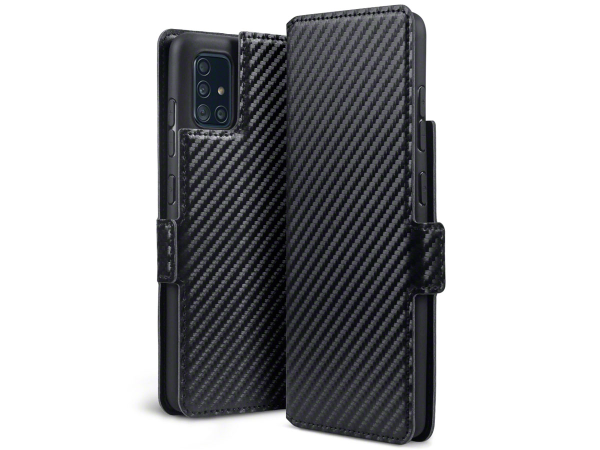 CaseBoutique Slim Bookcase Carbon - Samsung Galaxy A51 hoesje