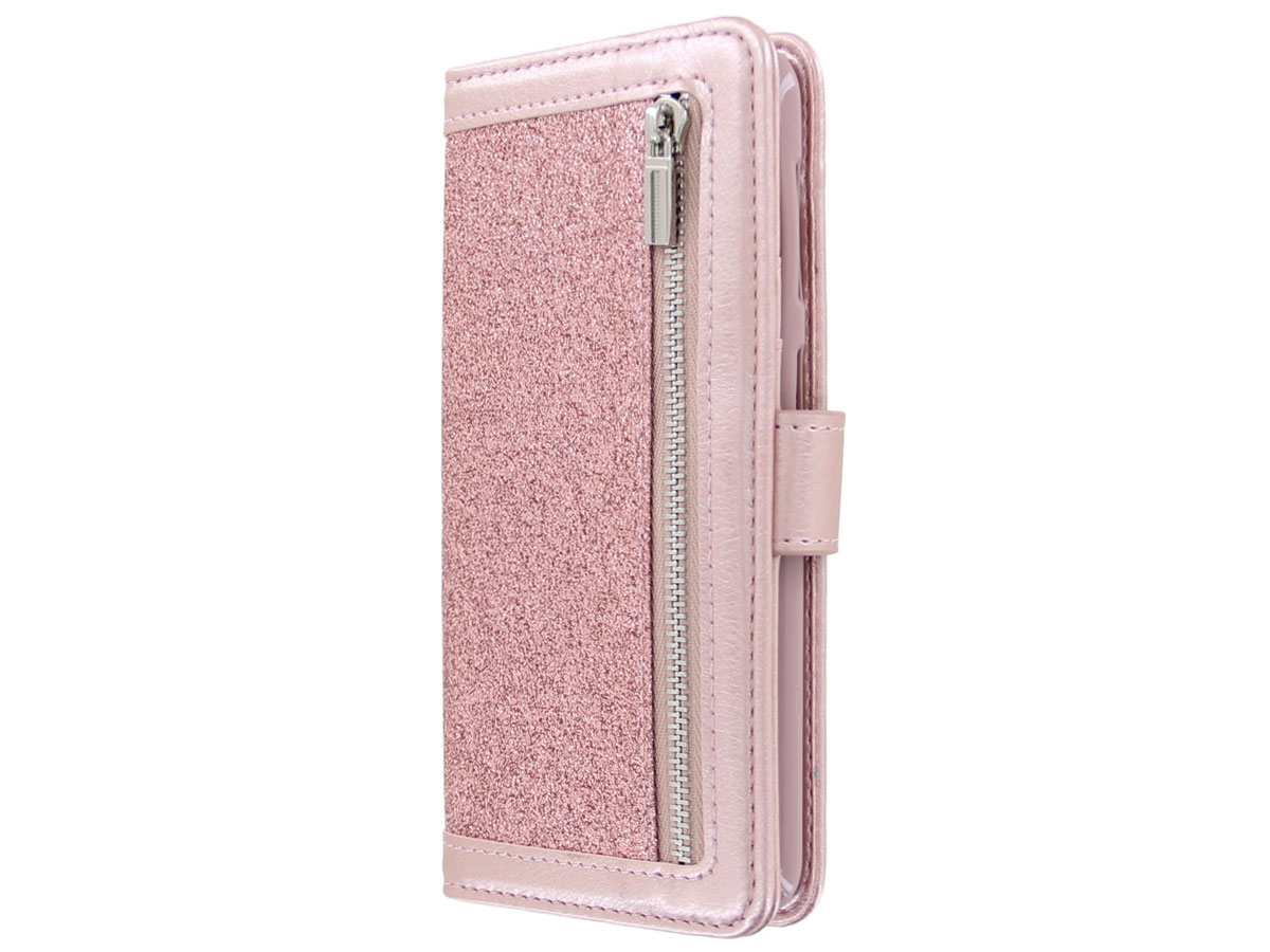 Glitsie Zip Case met Rits Rosé - Samsung Galaxy A51 hoesje