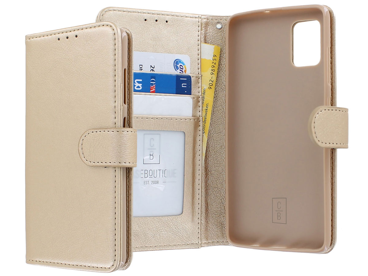 Book Case Deluxe Goud - Samsung Galaxy A51 hoesje