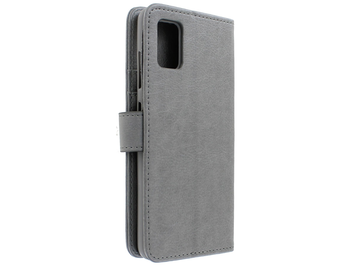 Book Case Deluxe Grijs - Samsung Galaxy A51 hoesje