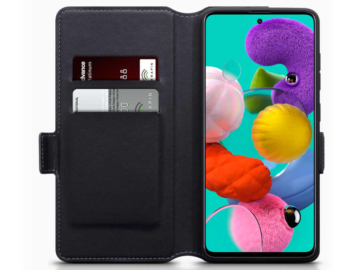 CaseBoutique Slim Bookcase Zwart Leer - Samsung Galaxy A51 hoesje