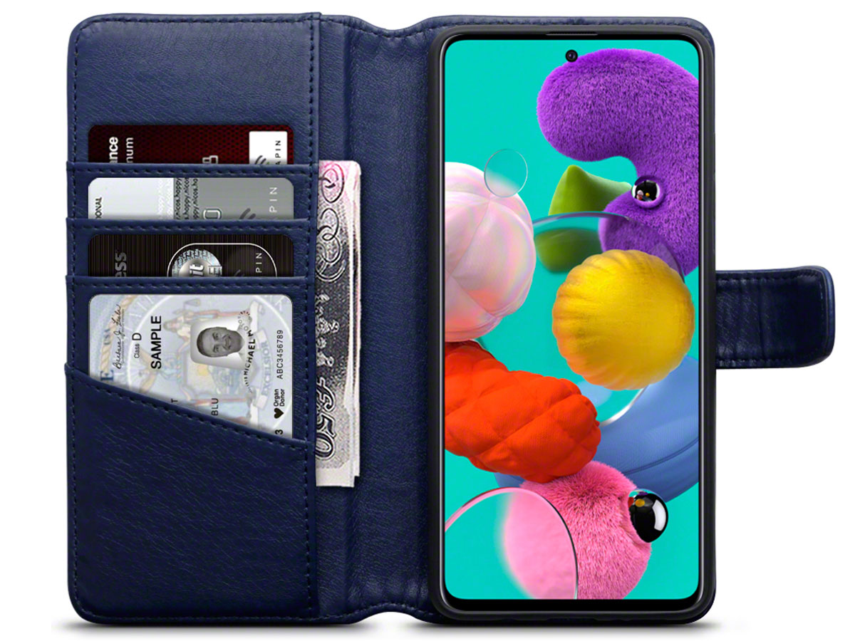 CaseBoutique Wallet Case Blauw Leer - Samsung Galaxy A51 hoesje