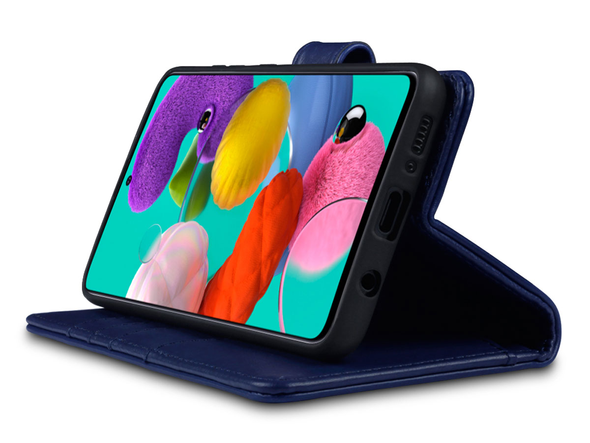 CaseBoutique Wallet Case Blauw Leer - Samsung Galaxy A51 hoesje